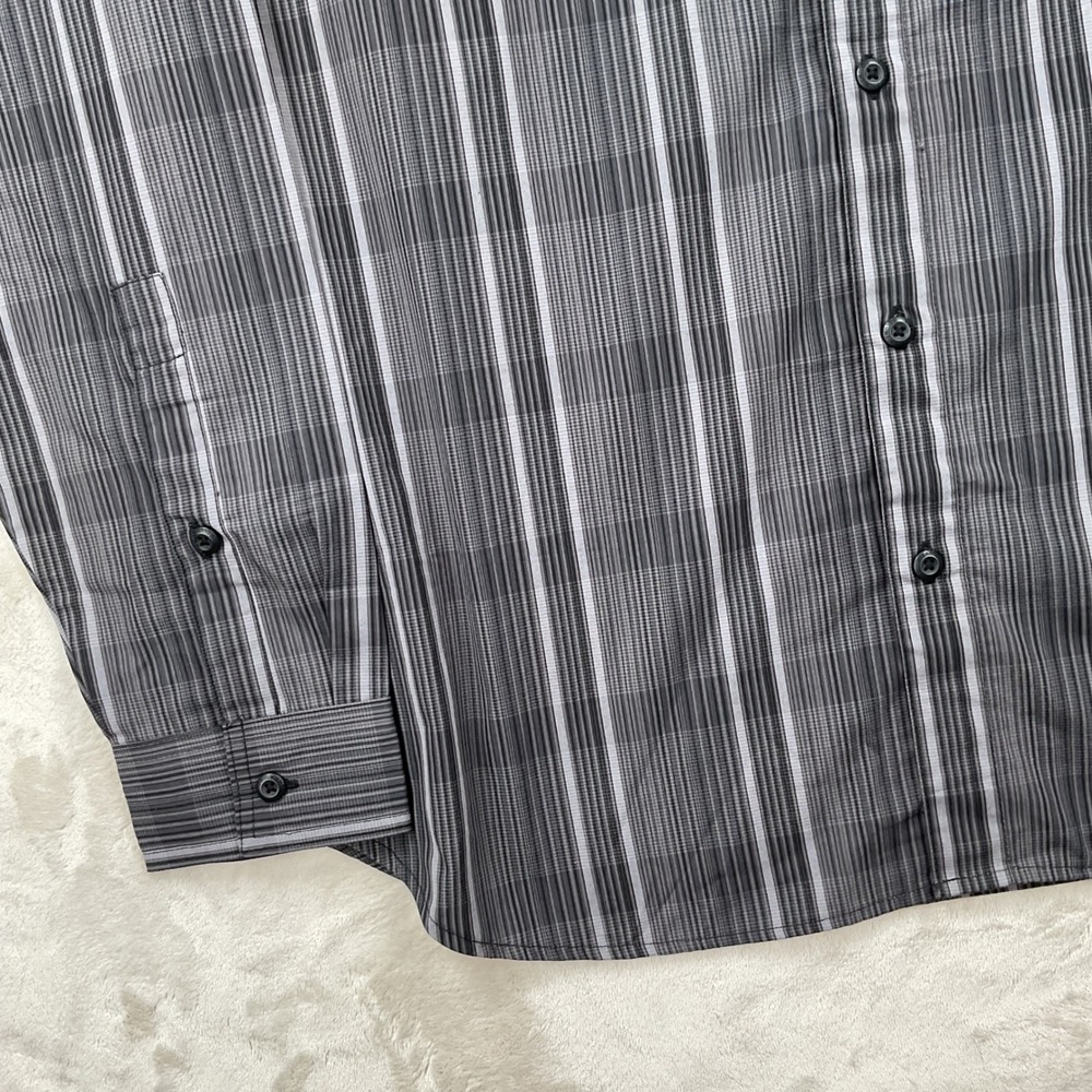 Columbia Rogers Peak Printed Long Sleeve Shirt Grey Black Striped XM5208-011 XL - Picture 6 of 10